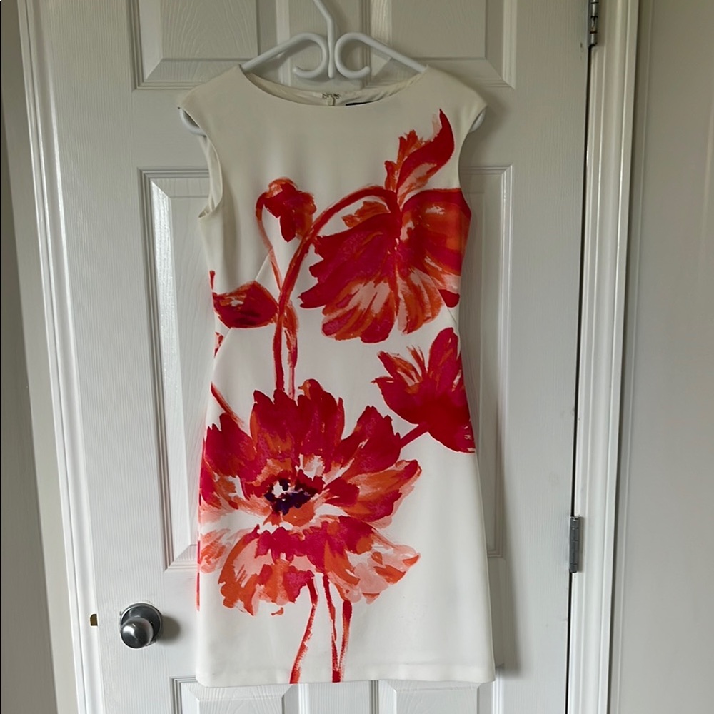 Ralph Lauren Floral Sleeveless Dress with Red and Pink Accents
